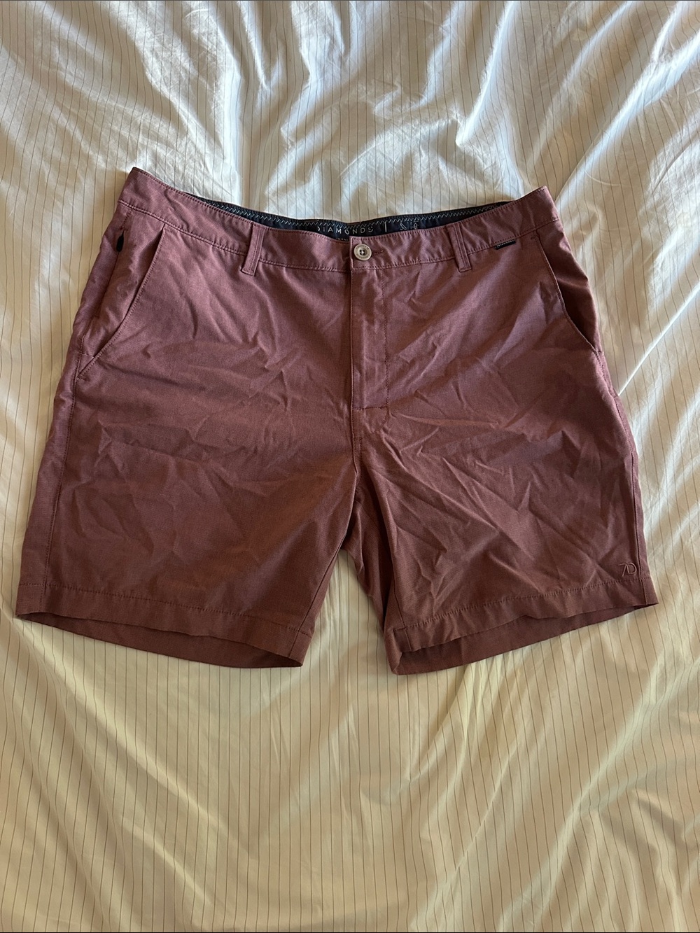 7 Diamonds - Men’s Burgundy Flat Front Shorts - 36